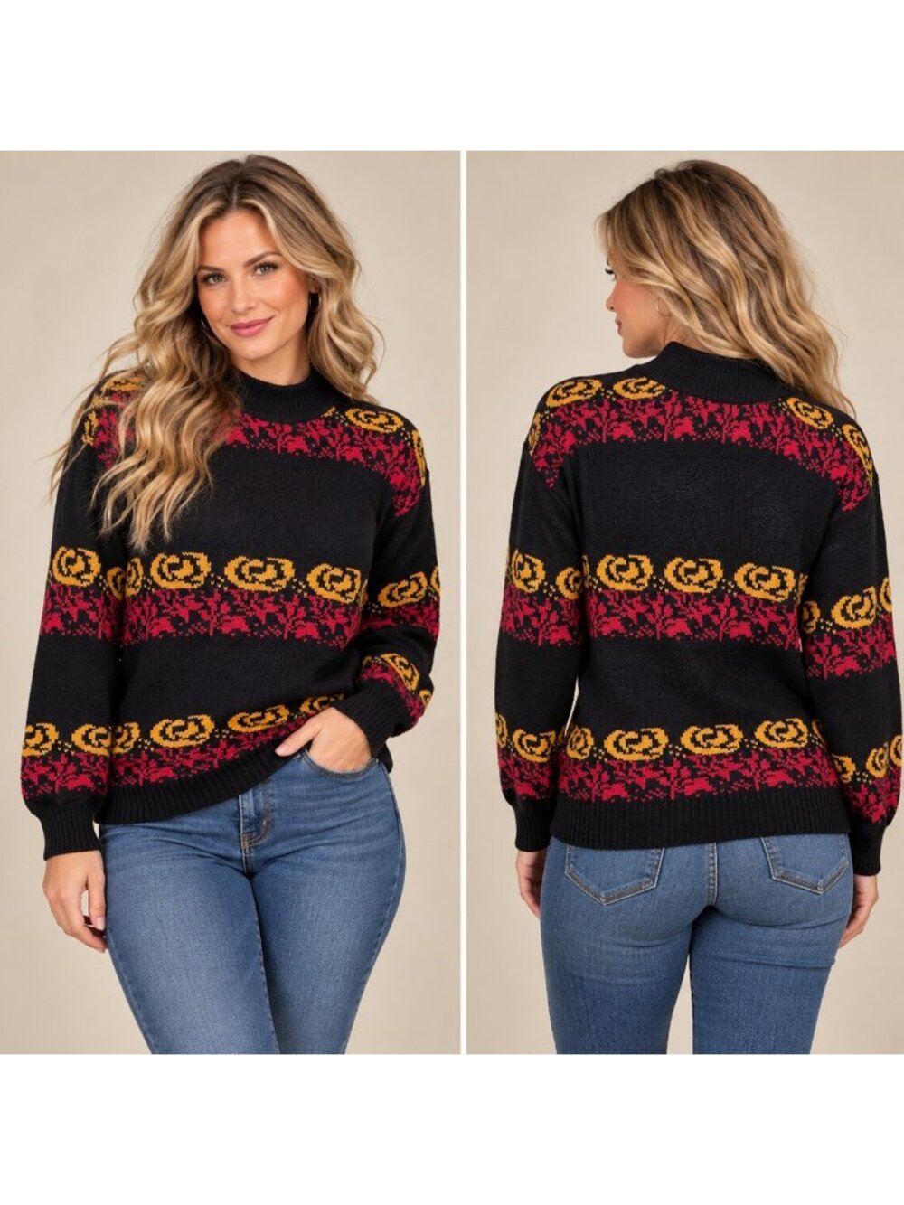 NWT Deadstock American Pride Sweater Size Medium Black Yellow Red